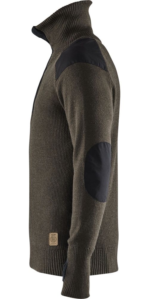 BlklderWollsweaterHalfZip46301071DunkelOlivgrnDunkelgrau-4XL