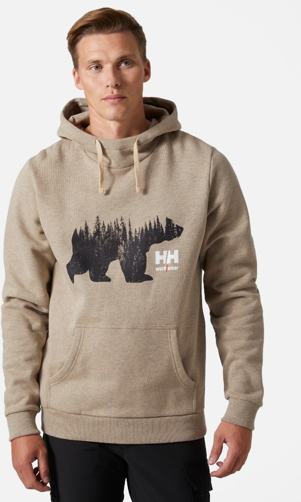 HellyHansenLogoHoodieSandMelange-XS