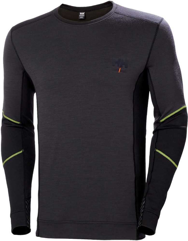 HellyHansenLongsleeveLifaMerinoCrewneckBlackGreyFog-XS