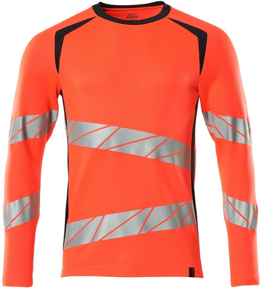 MascotT-ShirtLangarmAccelerateSafe19081-771Hi-visRotSchwarzblau-XXL