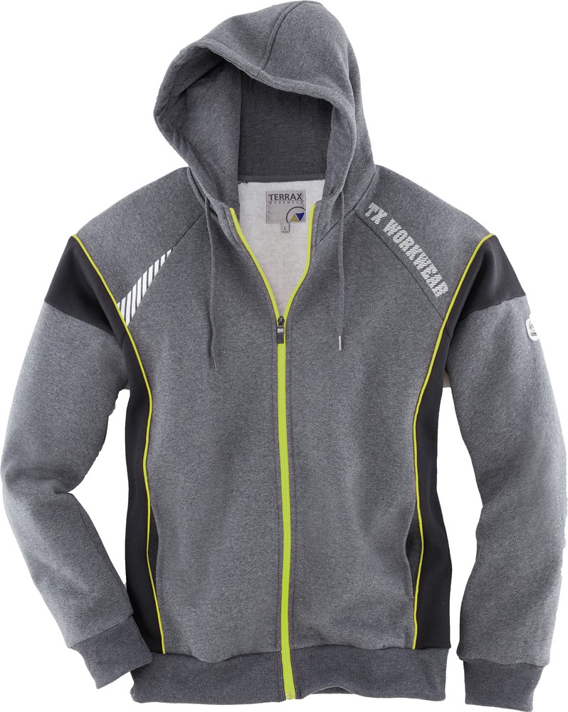 TerraxWorkwearSweatjackeSchwarzLimette