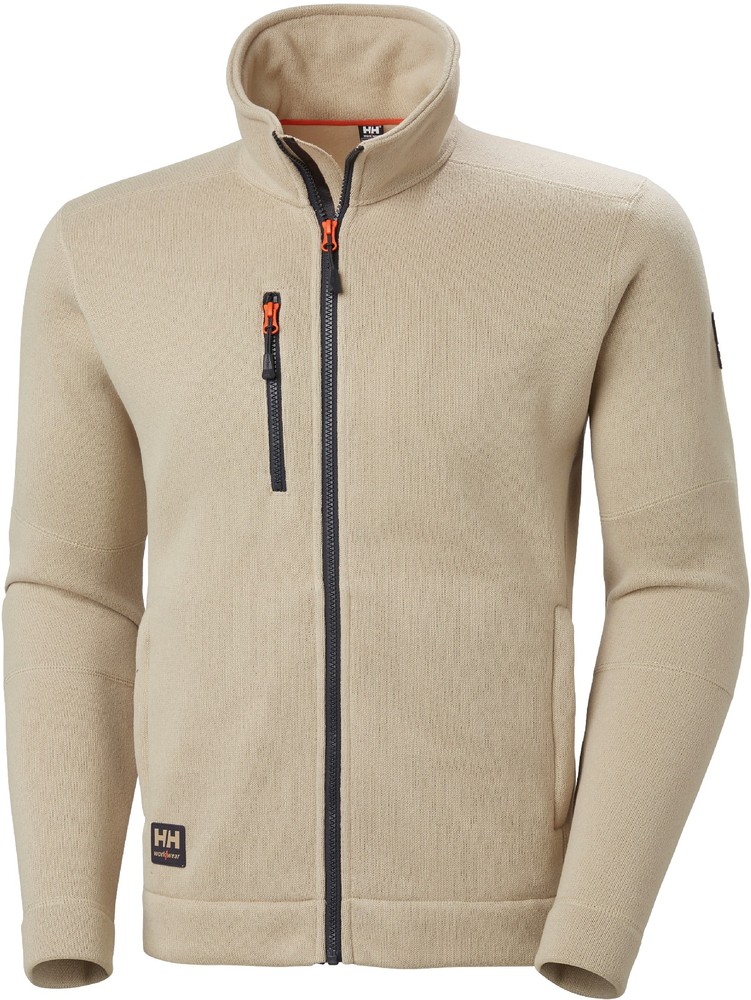 HellyHansenFleecejackeKensingtonKnitFleeceJacketSandEbony-XS