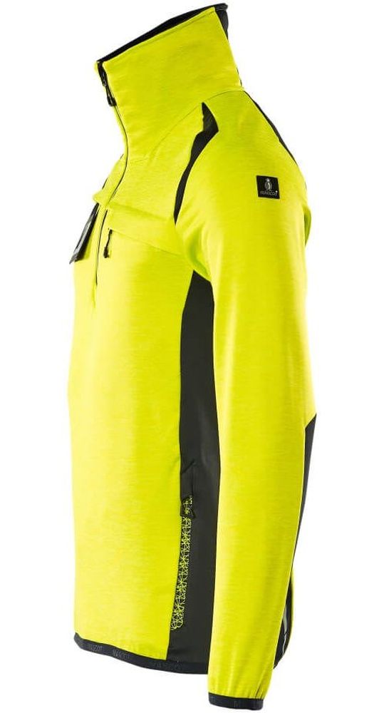 MascotFleecepullovermitkurzemReiverschlussAccelerateSafe19303-316Hi-visGelbSchwarzblau-XXL