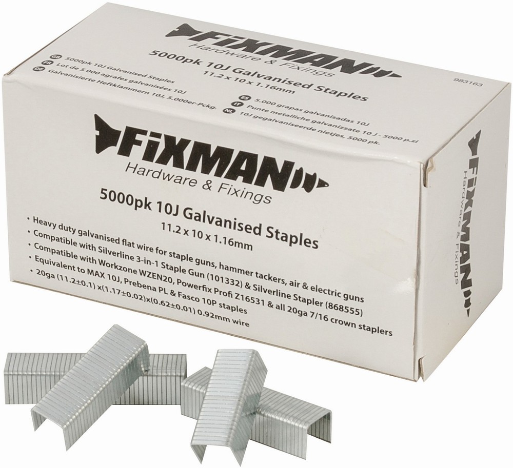 FixmanSchraubenNgelGalvanisierteHeftklammern10J5000er-Pckg