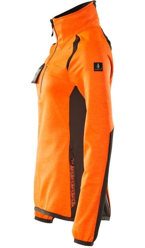 MascotDamenFleecepullovermitkurzemReiverschlussAccelerateSafe19353-316Hi-visOrangeDunkelanthrazit-XXL