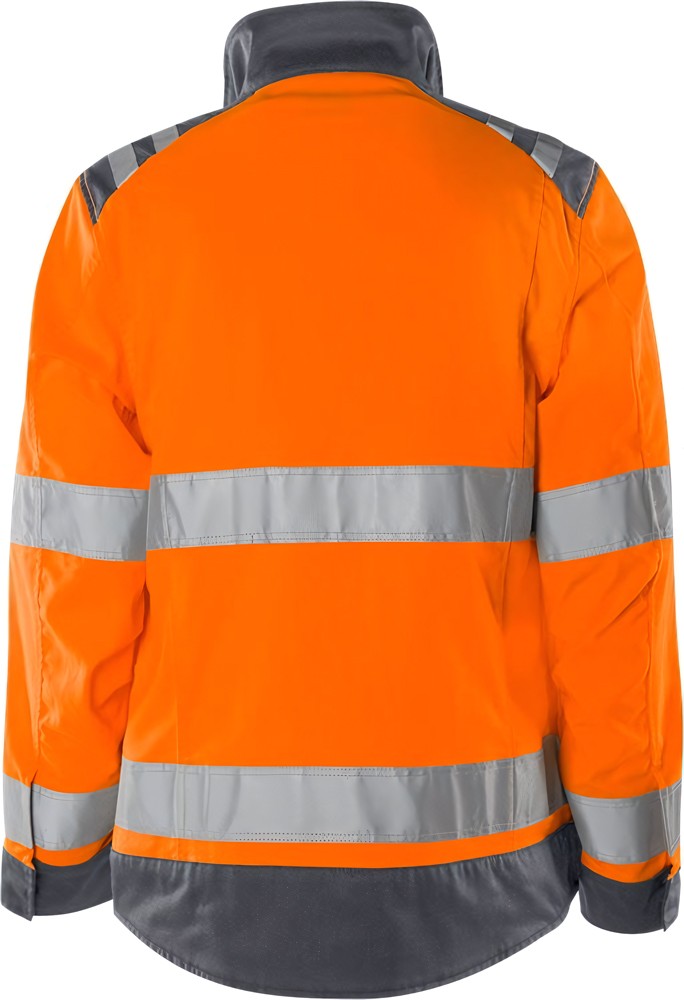 FristadsHighVisGreenJackeDamenKl34068GPLUWarnschutz-OrangeGrau-S