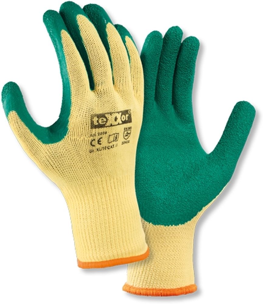 teXXorGrobstrick-HandschuhePolyester12Stck2206GelbGrn-7