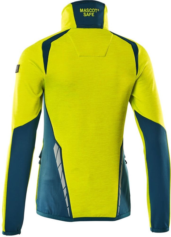 MascotDamenFleecepullovermitReiverschlussAccelerateSafe19453-316Hi-visGelbDunkelpetroleum-XXL