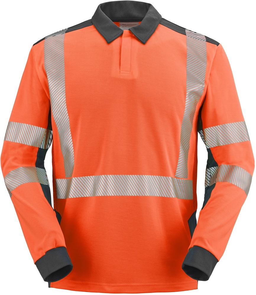 CepovettLangarm-PoloshirtFluoSafeXp9T87FluoOrangeCharcoalGrey-XXL