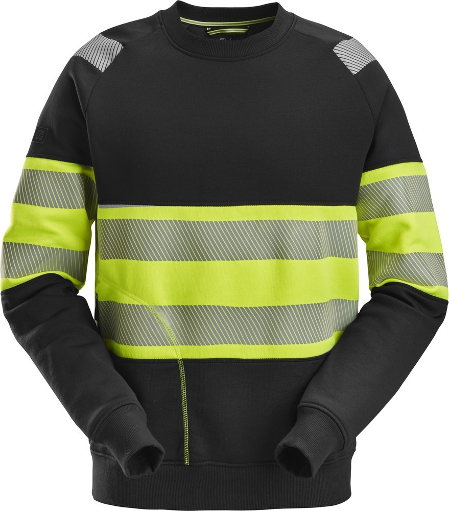 SnickersWarnschutzT-ShirtHigh-VisSweatshirtKl1SchwarzHigh-VisGelb