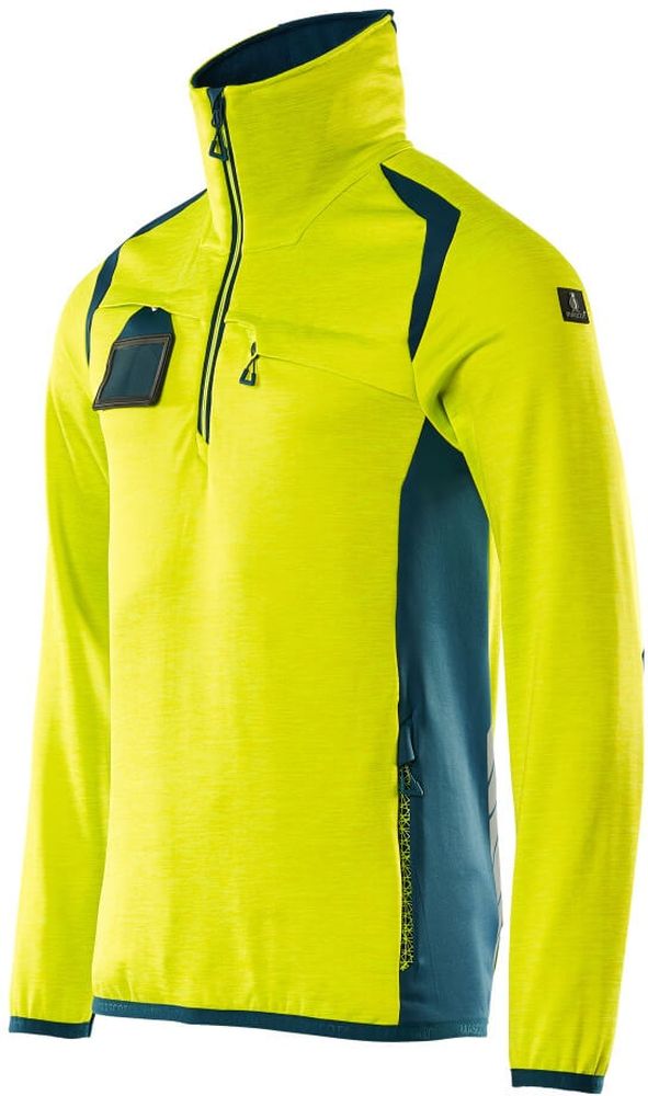 MascotFleecepullovermitkurzemReiverschlussAccelerateSafe19303-316Hi-visGelbDunkelpetroleum-XXL