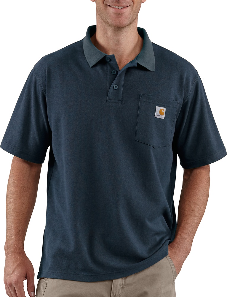CarharttMidweightSSPocketPolo106685Navy-M