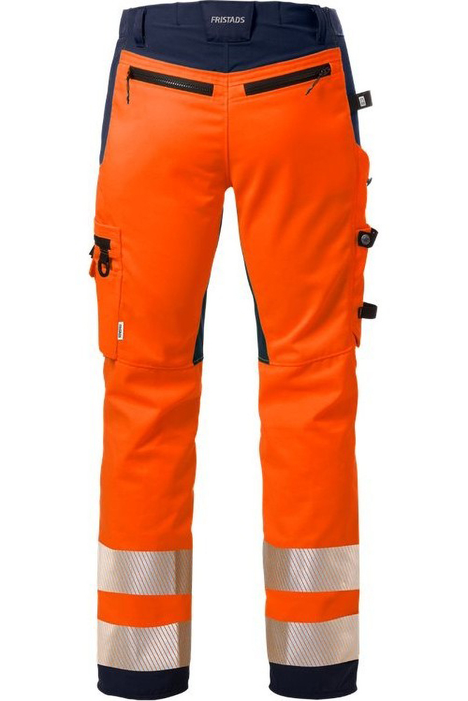 FristadsHighVisHandwerkerStretch-HoseDamenKl22710PLUWarnschutz-OrangeMarine-34