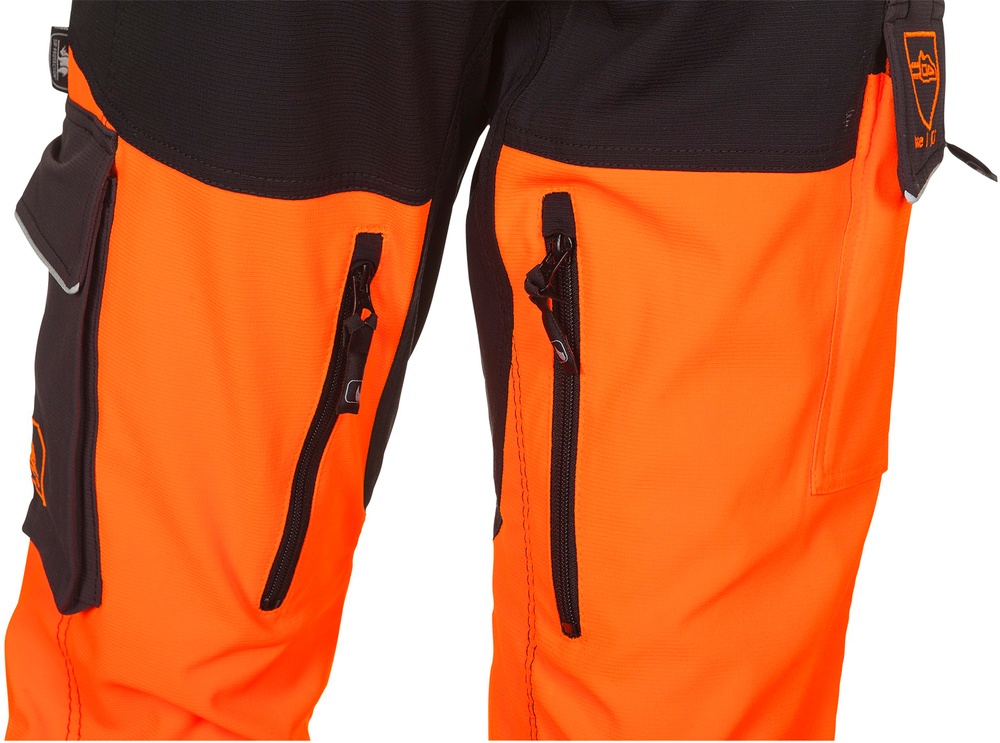 SIPArbeitshoseProgressSchnittschutzhoseKlasse1TypA1SRLGrauNeonorange-3XL