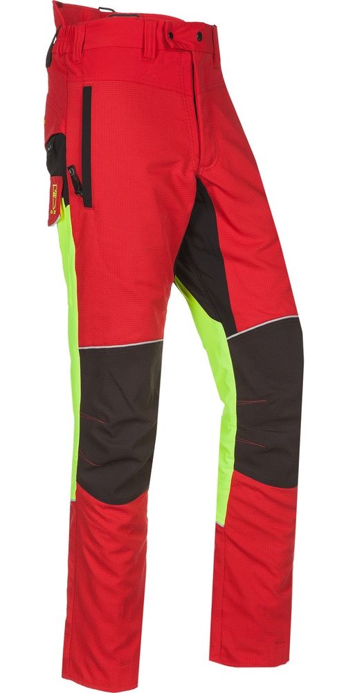 SIPArbeitshoseProgressSchnittschutzhoseKlasse1TypA1SRLRotNeongelb-3XL