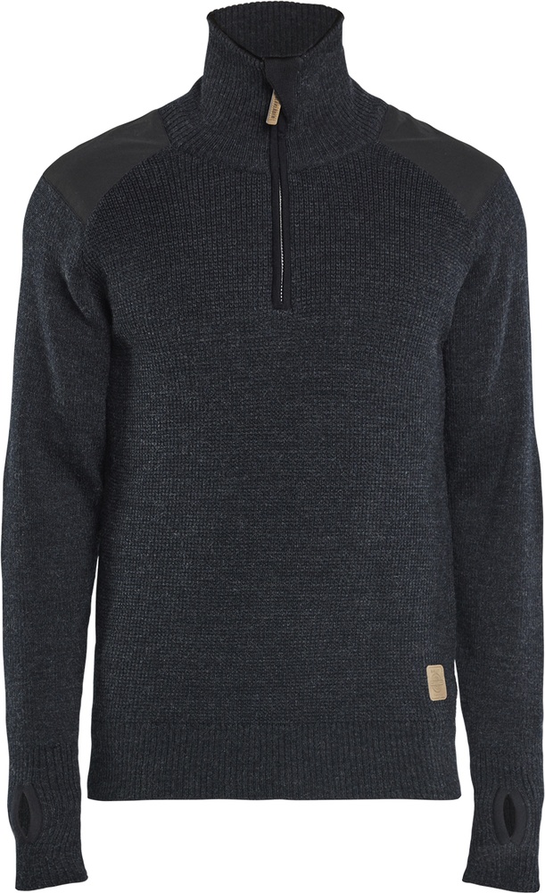 BlklderWollsweaterHalfZip46301071DunkelgrauSchwarz-4XL