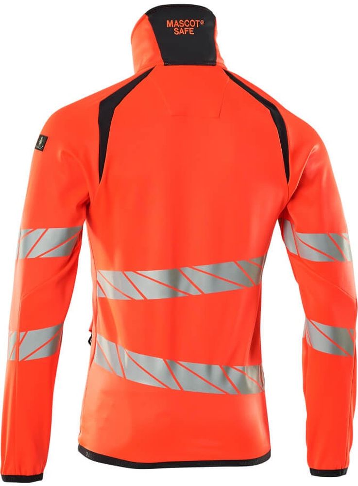 MascotFleecepullovermitReiverschlussAccelerateSafe19103-315Hi-visRotSchwarzblau-XXL