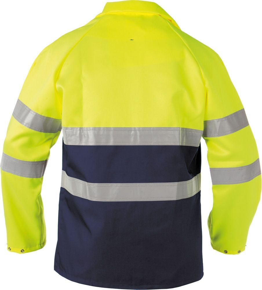 BasicLineWarnschutzarbeitsjackeLinsNeongelbDunkelblau-XS
