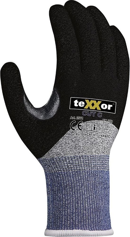 teXXorSchnittschutz-StrickhandschuheCutC34Besch12Stck2611Grau-MeliertBlauSchwarz-6