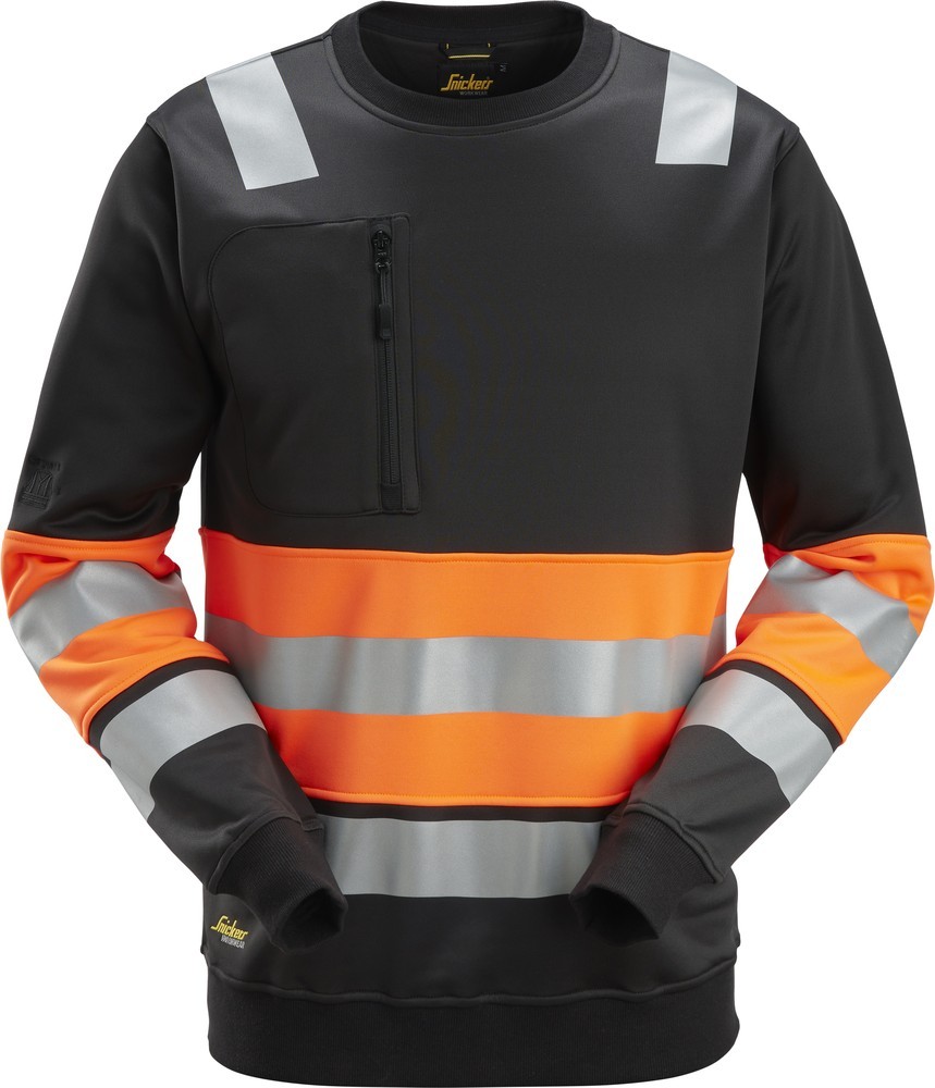 SnickersWarnschutzpulloverHigh-VisSweatshirtKl1SchwarzHigh-VisOrange