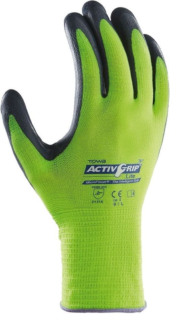 TOWAPolyester-FeinstrickhandschuheActivgripLite12Stck2427GelbDunkelgrau-7