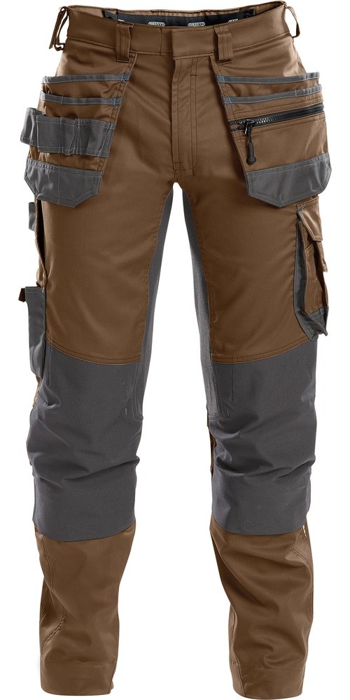 DassyArbeitshosemitStretchHolstertaschenundKniepolstertaschenFLUXPESCO41LehmbraunAnthrazitgrau