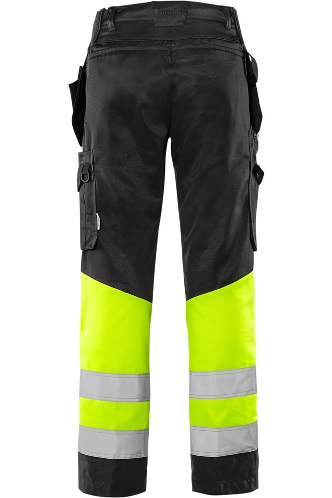 FristadsHighVisGreenHandwerkerhoseKl12640GPLUWarnschutz-GelbSchwarz-C44