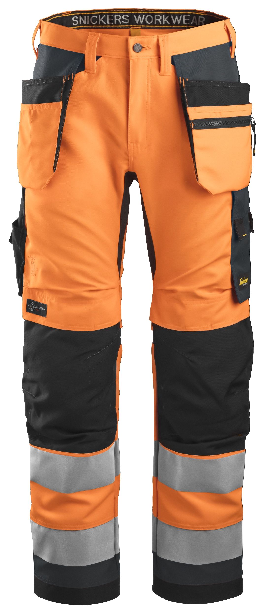 SnickersAllroundWorkHi-VisArbeitshosemHolstertaschenKl2EN1440420471HV-Orange-Stahlgrau