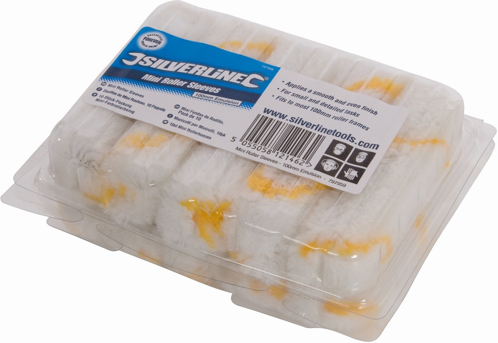 SilverlineWalzen-ZubehrMini-Farbwalzen100mm10er-PckgFrDispersionsfarbe