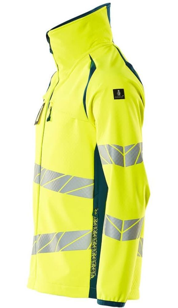 MascotSoftshellJackeAccelerateSafe19002-143Hi-visGelbDunkelpetroleum-XXL