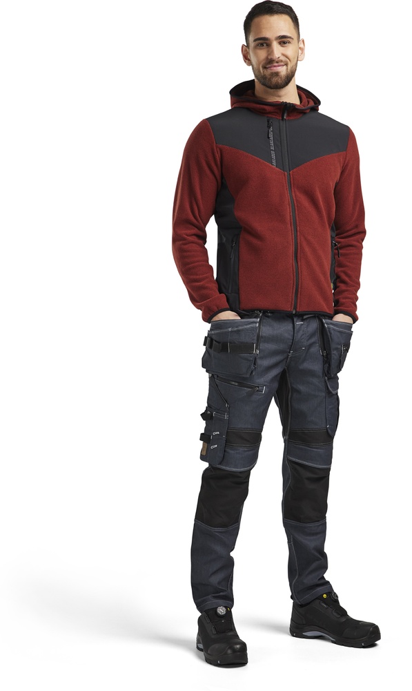 BlklderArbeitsjackeStrickjackemitSoftshell59402536RostrotSchwarz-4XL