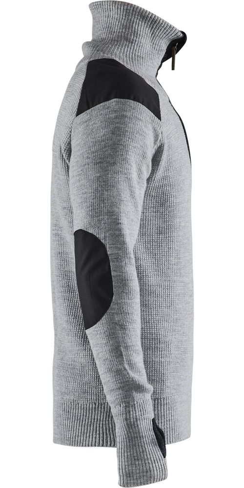 BlklderWollsweaterHalfZip46301071GrauMelangeDunkelgrau-4XL