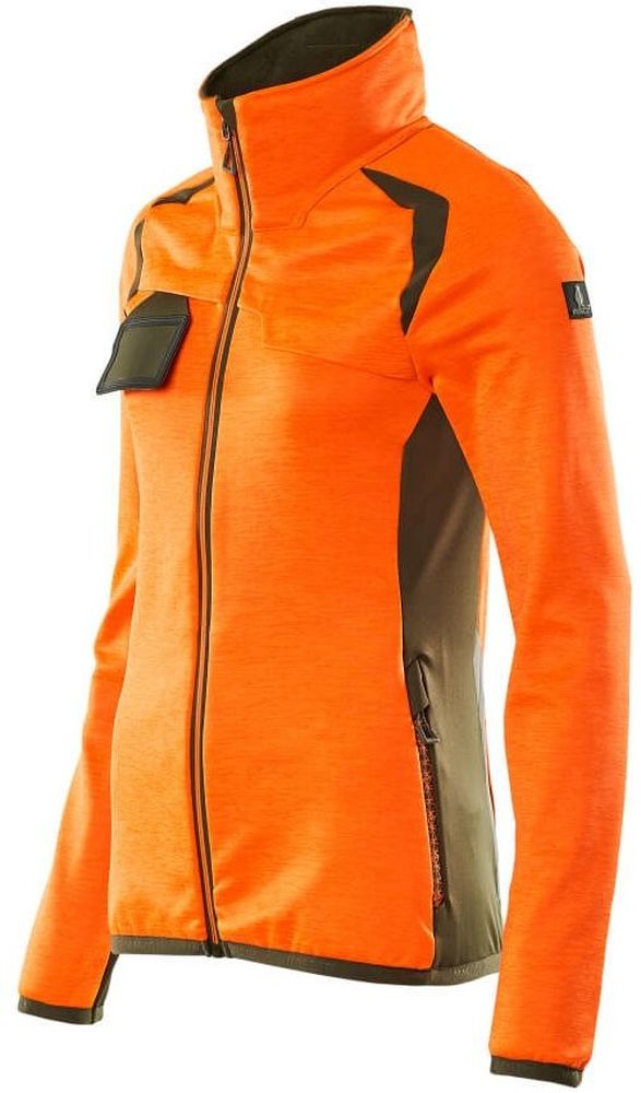 MascotDamenFleecepullovermitReiverschlussAccelerateSafe19453-316Hi-visOrangeMoosgrn-XXL