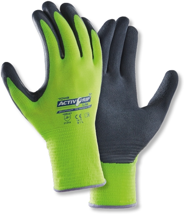 TOWAPolyester-FeinstrickhandschuheActivgripLite12Stck2427GelbDunkelgrau-7