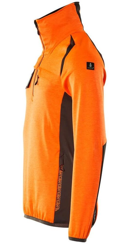 MascotFleecepullovermitkurzemReiverschlussAccelerateSafe19303-316Hi-visOrangeDunkelanthrazit-XXL