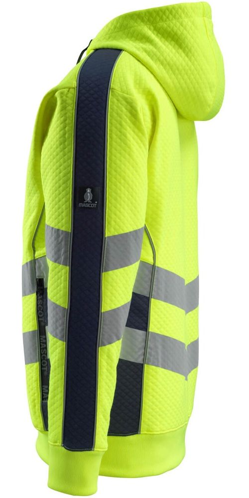 MascotKapuzensweatshirtmitReiverschlussCorbySafeSupreme50138-932Hi-visGelbSchwarzblau-XXL