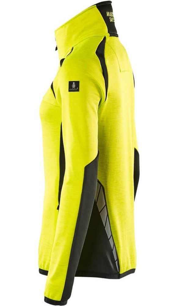 MascotDamenFleecepullovermitkurzemReiverschlussAccelerateSafe19353-316Hi-visGelbSchwarz-XXL