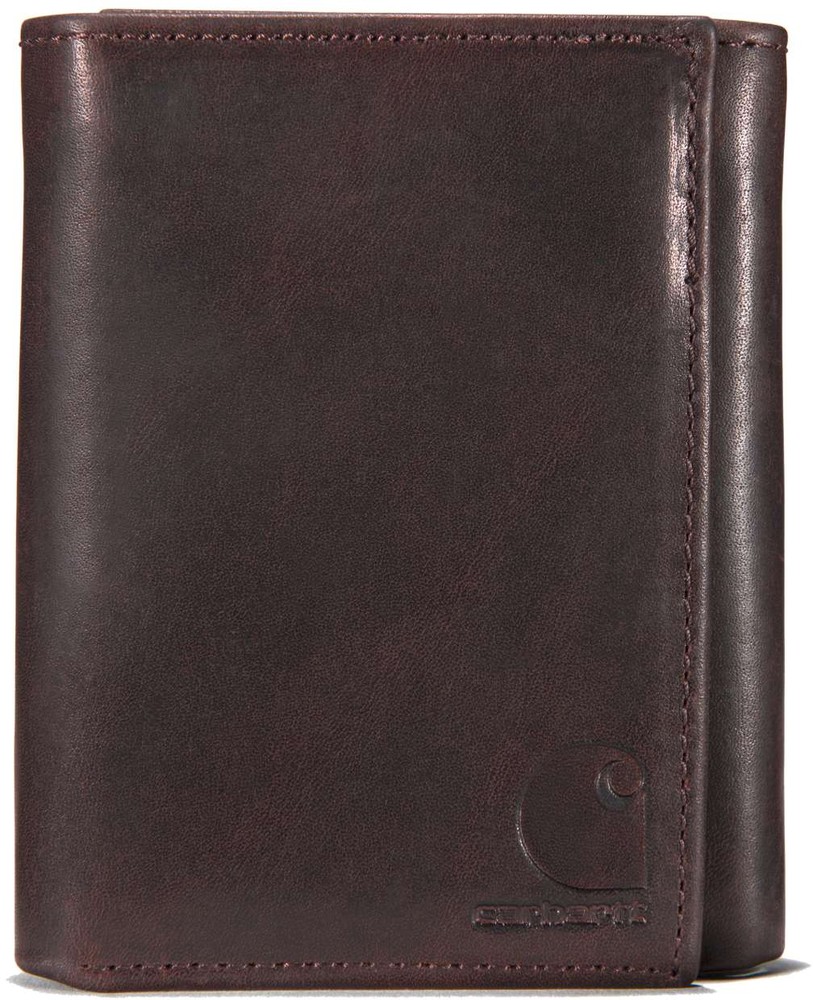 CarharttPortemonnaieOilTanLeatherTrifoldWalletDarkBrown