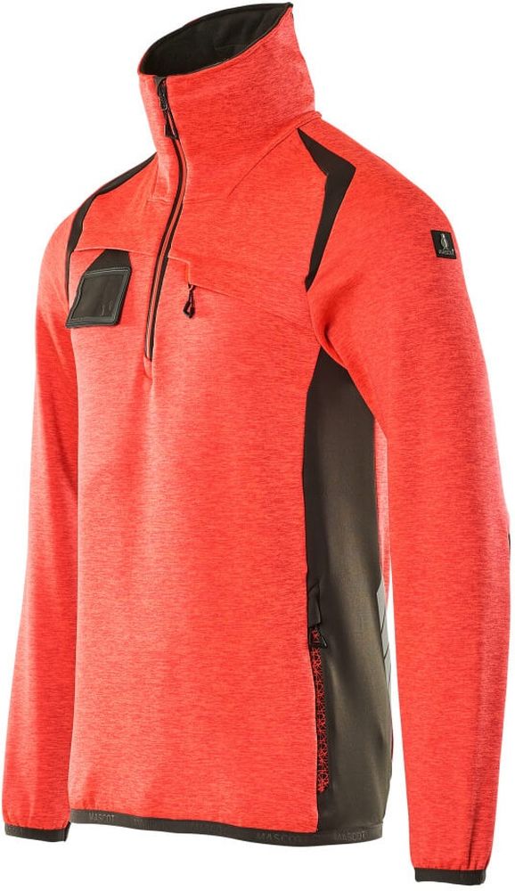 MascotFleecepullovermitkurzemReiverschlussAccelerateSafe19303-316Hi-visRotDunkelanthrazit-XXL