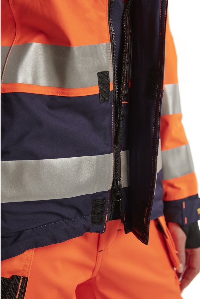 BlklderDamenArbeitsjackeHighVisShellJacke49041987OrangeMarineblau-L