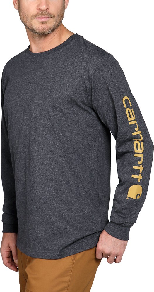 CarharttSleeveLogoT-ShirtLSCarbonHeather CarharttSleeveLogoT-ShirtLSCarbonHeather