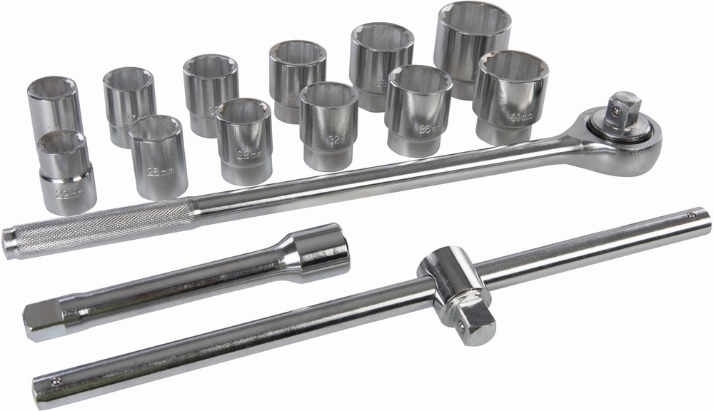 SilverlineSteckschlsselKnarrenSteckschlsselmitRatschengriff34-Zoll-Antrieb15-tlgSatz15-tlg