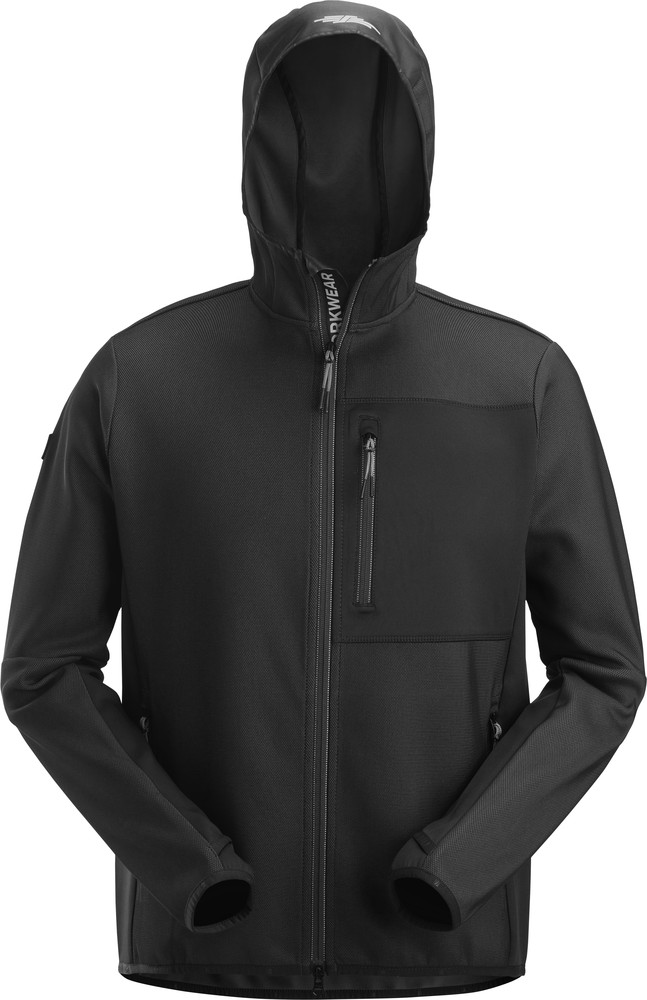SnickersJackeFlexiWorkMidlayerKapuzenjackemitReiverschlussSchwarz
