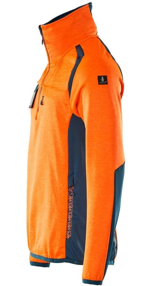 MascotFleecepullovermitkurzemReiverschlussAccelerateSafe19303-316Hi-visOrangeDunkelpetroleum-XXL