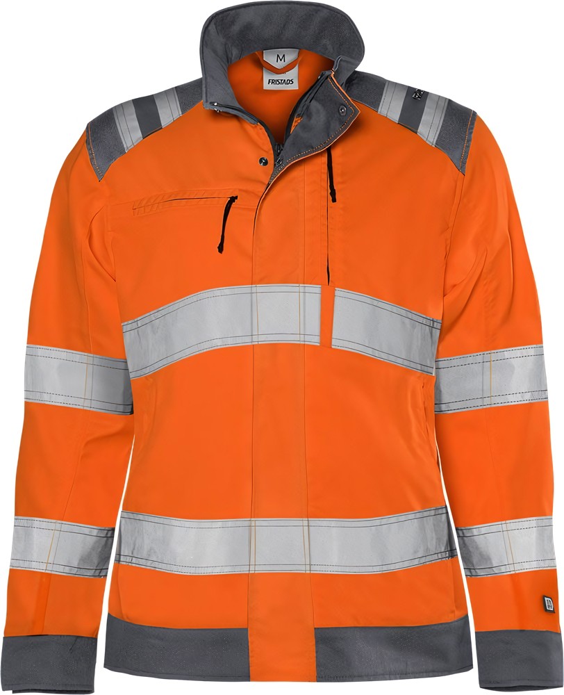 FristadsHighVisGreenJackeDamenKl34068GPLUWarnschutz-OrangeGrau-S