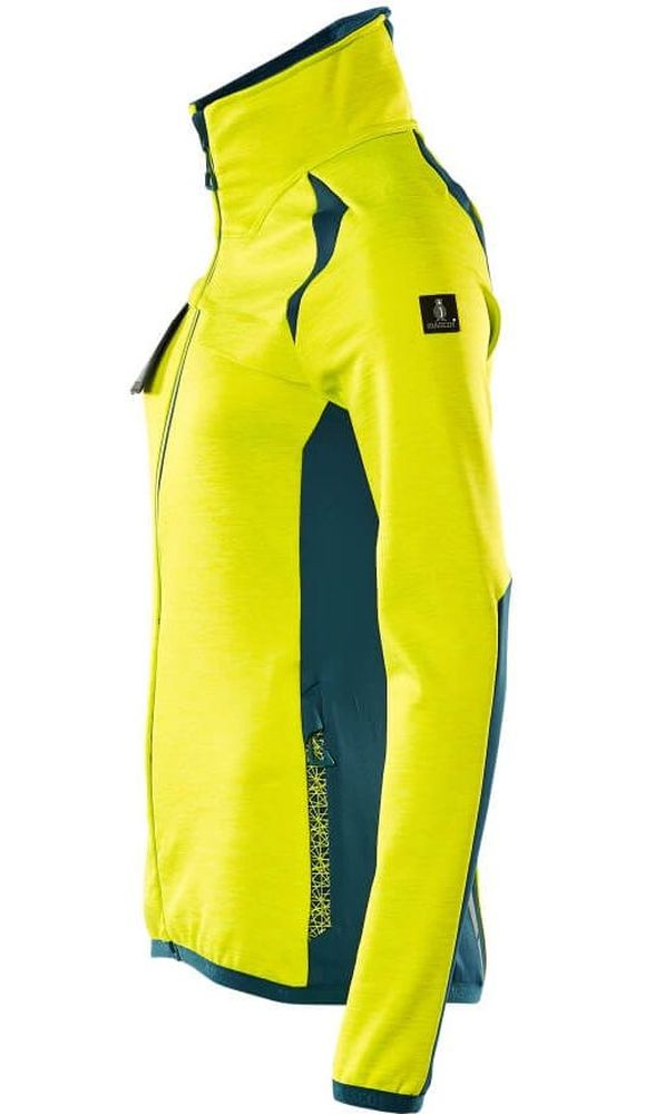 MascotDamenFleecepullovermitReiverschlussAccelerateSafe19453-316Hi-visGelbDunkelpetroleum-XXL