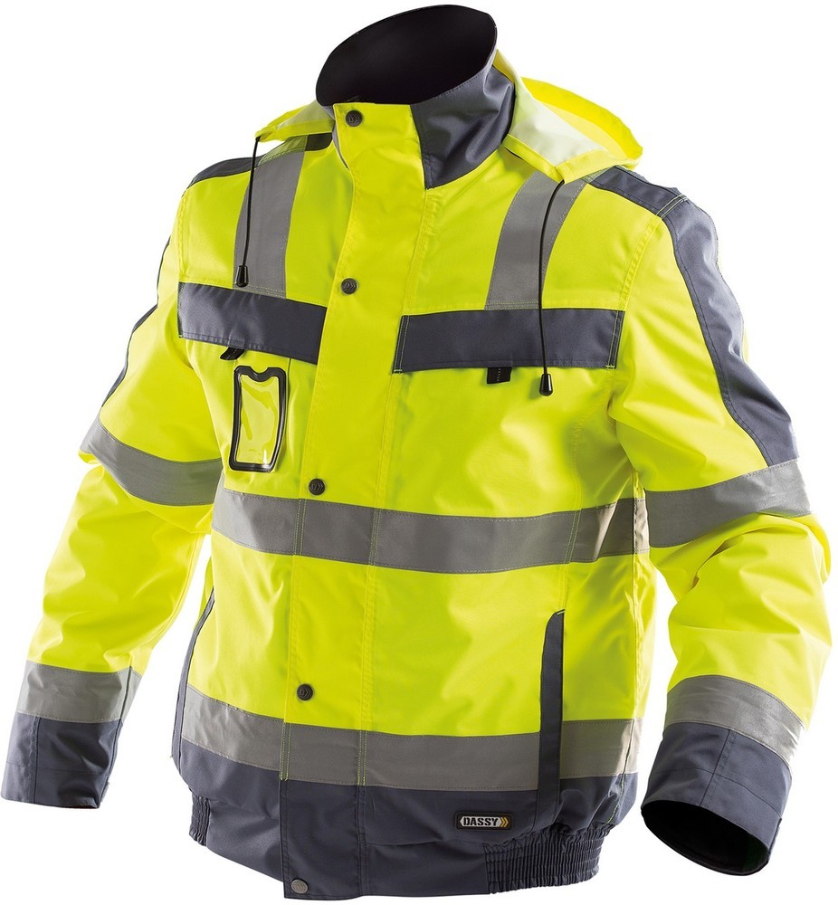 DassyWarnschutzWinterjackeLimaPES70NeongelbZementgrau-4XL