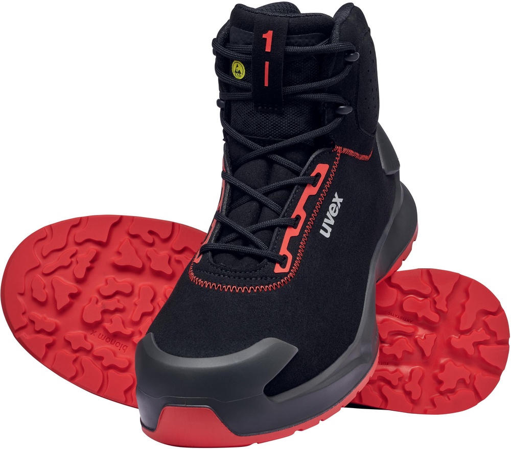 UvexSicherheitsschuhStiefel1X-CraftSicherheitsstiefelS3LSR68044SchwarzRot-35Weite14