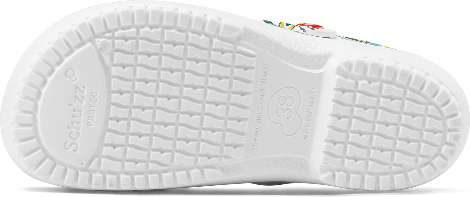 SchuzzSchuzzDamenClogBerufsschuhePROTECFemmeimprimPlumedepaonMulticolor-36