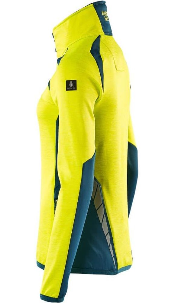 MascotDamenFleecepullovermitReiverschlussAccelerateSafe19453-316Hi-visGelbDunkelpetroleum-XXL